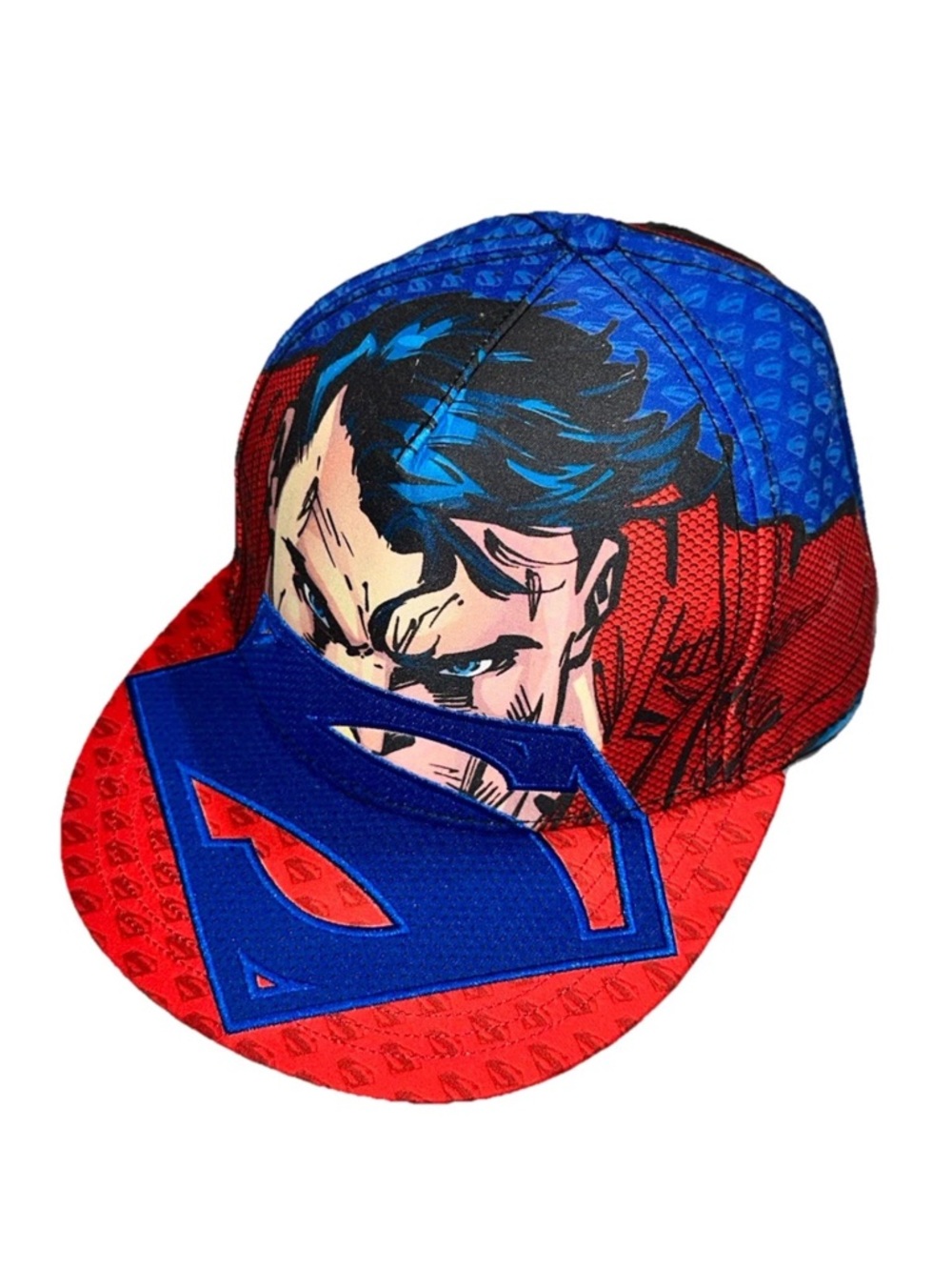 Superman Portrait Adjustable Baseball Hat Embroidered Comic Style DC Comics Cap